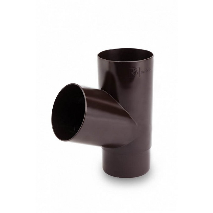 Tройник 67° ПВХ, 152(130)/100 мм, цвет Темно-коричневый, Galeco