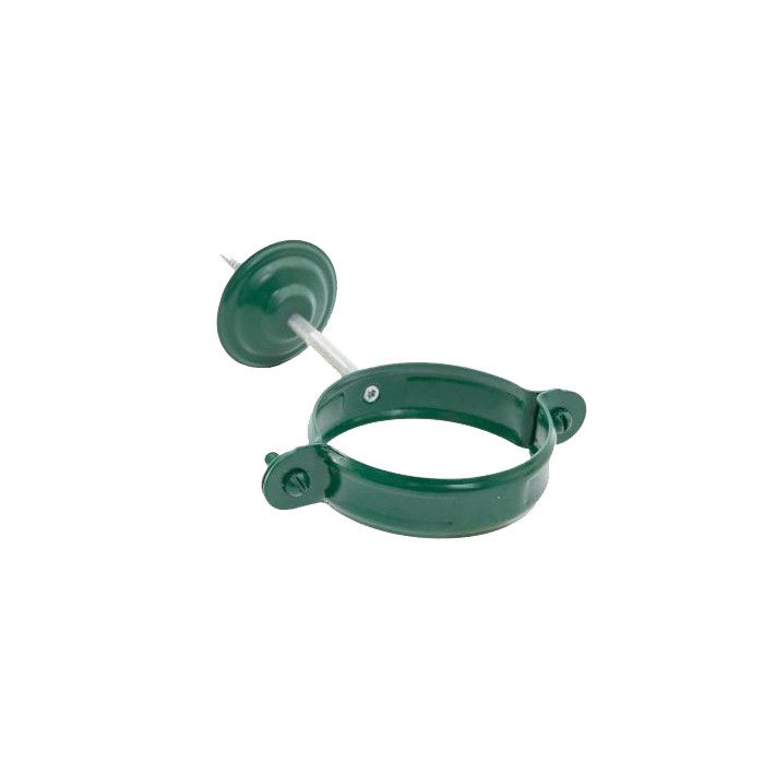 Хомут трубы с комплектом крепления, сталь, d-90 мм, зеленый, Aquasystem