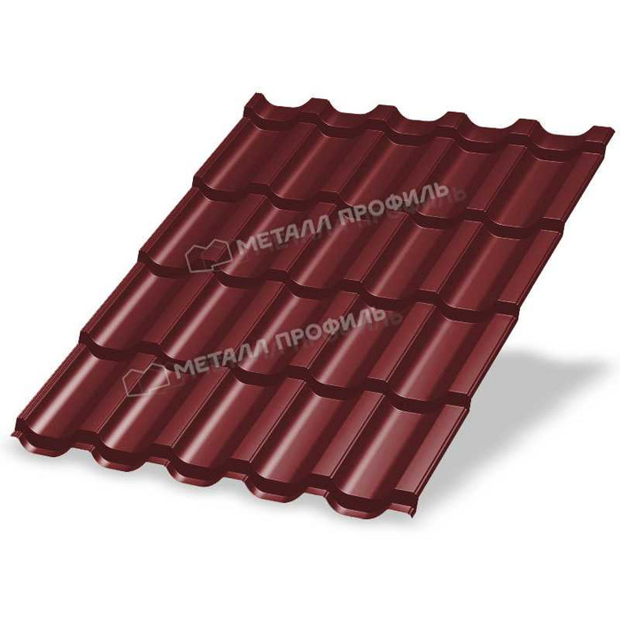 Металлочерепица Металл-Профиль Трамонтана-M 0,45 VikingMP® RAL 3011 Коричнево-красный - фото №1