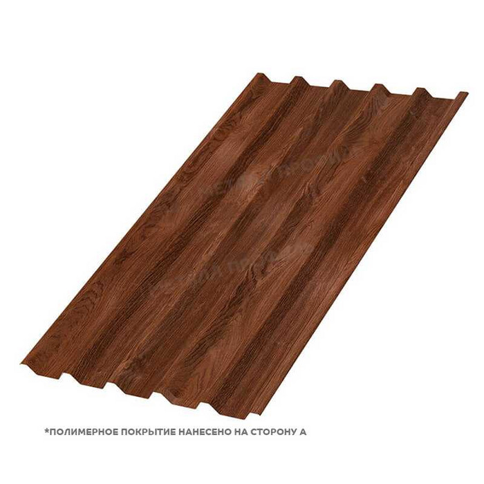 Профлист Металл Профиль С-44 ECOSTEEL® 0.5 мм Мореный Дуб - фото №1