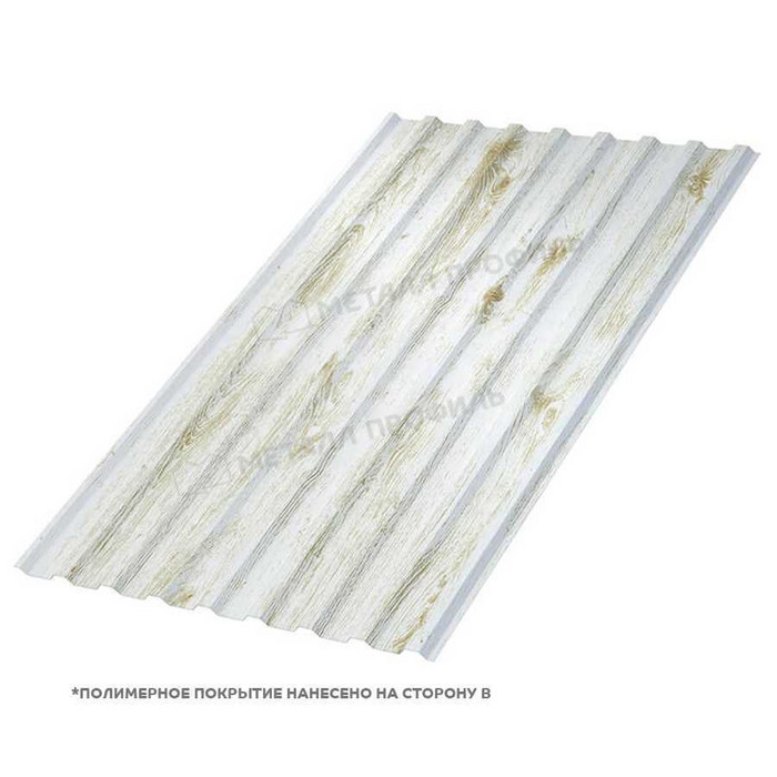 Профлист Металл Профиль МП-20 0,5 ECOSTEEL® матовый Беленый Дуб | A - фото №1